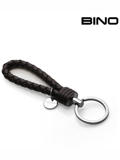 Intrecciato Leather Key Holder Espresso - BOTTEGA VENETA - BALAAN 2