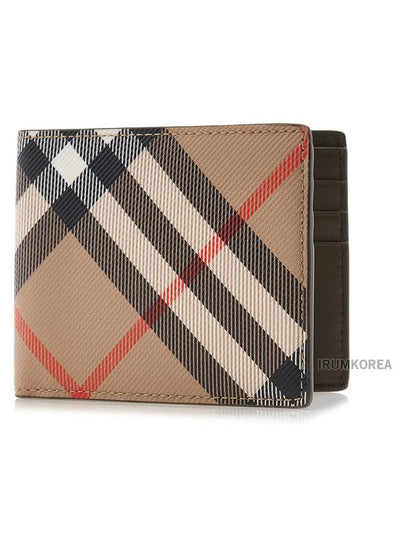 Check Slim Bifold Half Wallet Sand - BURBERRY - BALAAN 2