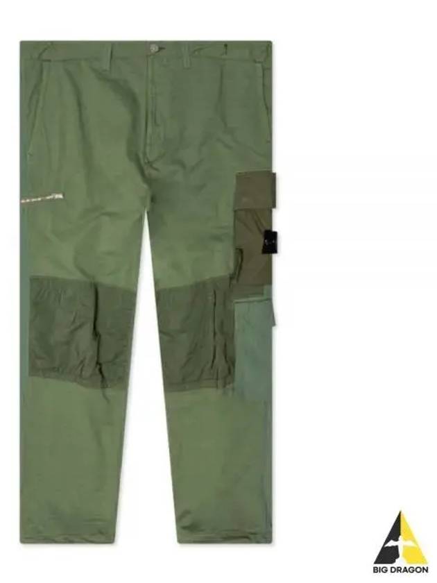 Mix Fabric Hype TC Utility Straight Pants Green - STONE ISLAND - BALAAN 2