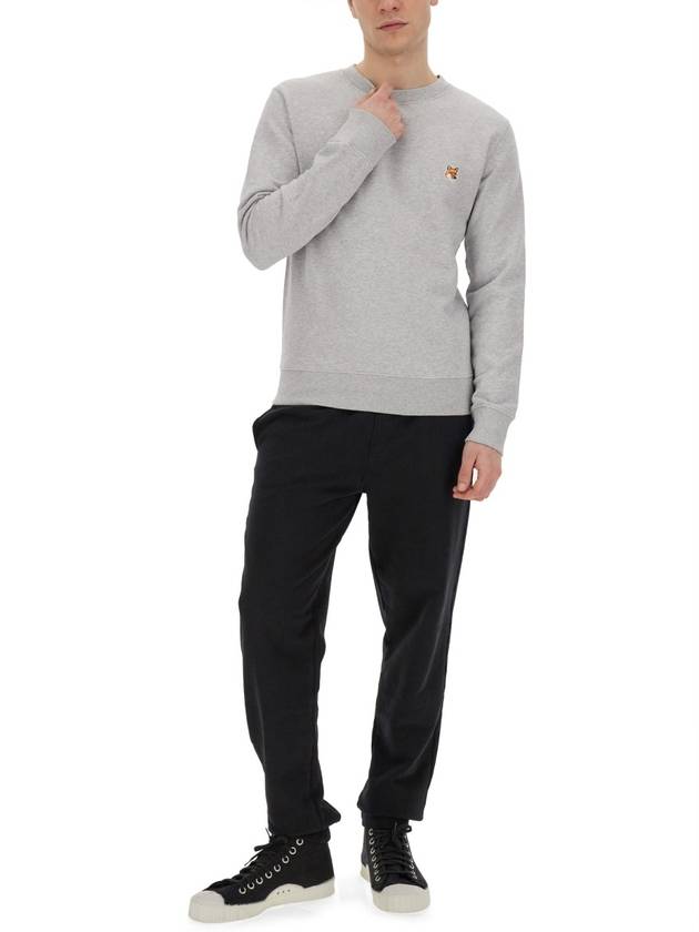 Fox Head Patch Regular Sweatshirt Light Grey Melange - MAISON KITSUNE - BALAAN 4