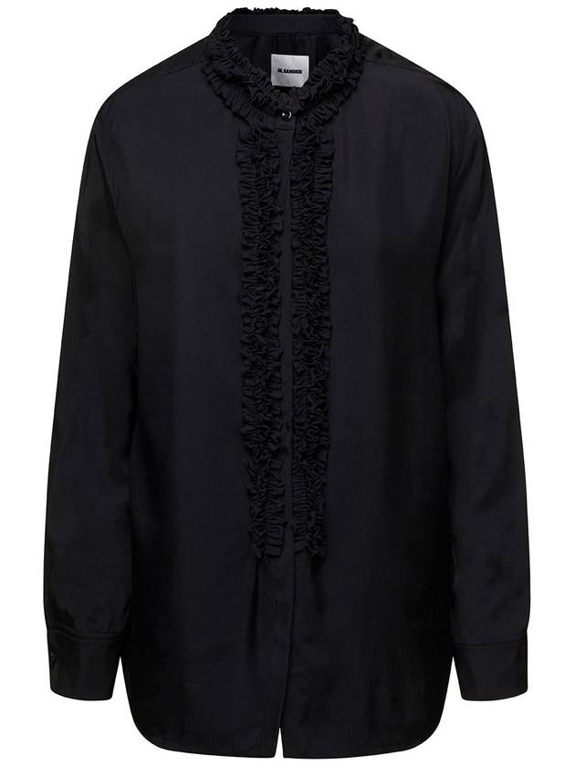 Ruffle Trimmed Long Sleeve Shirt J01DL0107J65052 - JIL SANDER - BALAAN 2