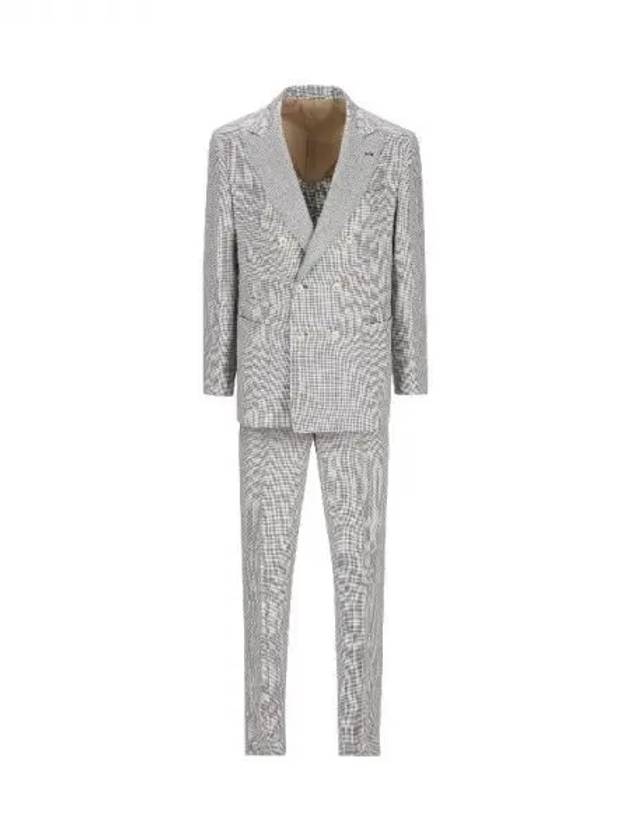 Houndstooth check linen suit 271682 - BRUNELLO CUCINELLI - BALAAN 1