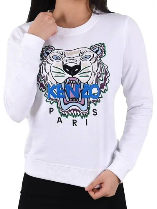 Tiger embroidery sweatshirt women's white 2SW705 - KENZO - BALAAN 2