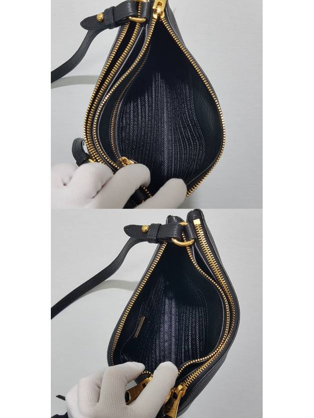 Black leather double zip cross bag 1BH046 - PRADA - BALAAN 8