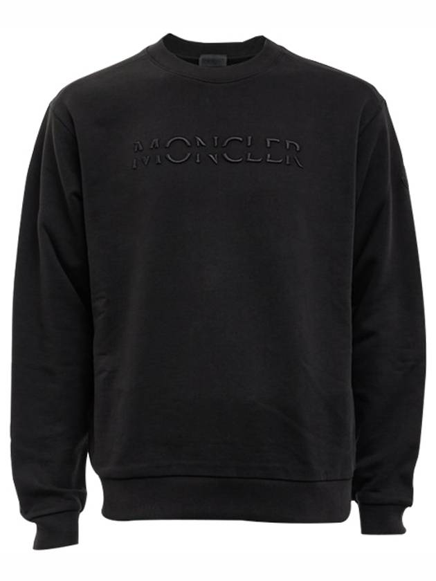 Tonal Logo Crew Neck Sweatshirt Black - MONCLER - BALAAN 2