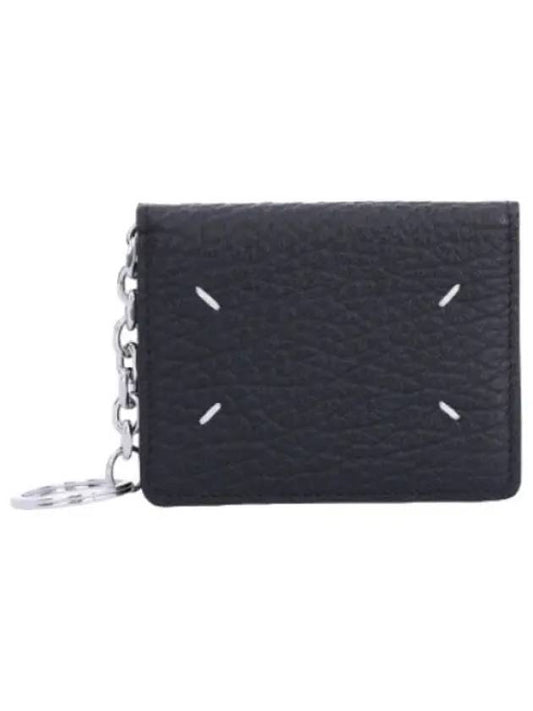 Stitch Keyring Card Holder Black Wallet - MAISON MARGIELA - BALAAN 1