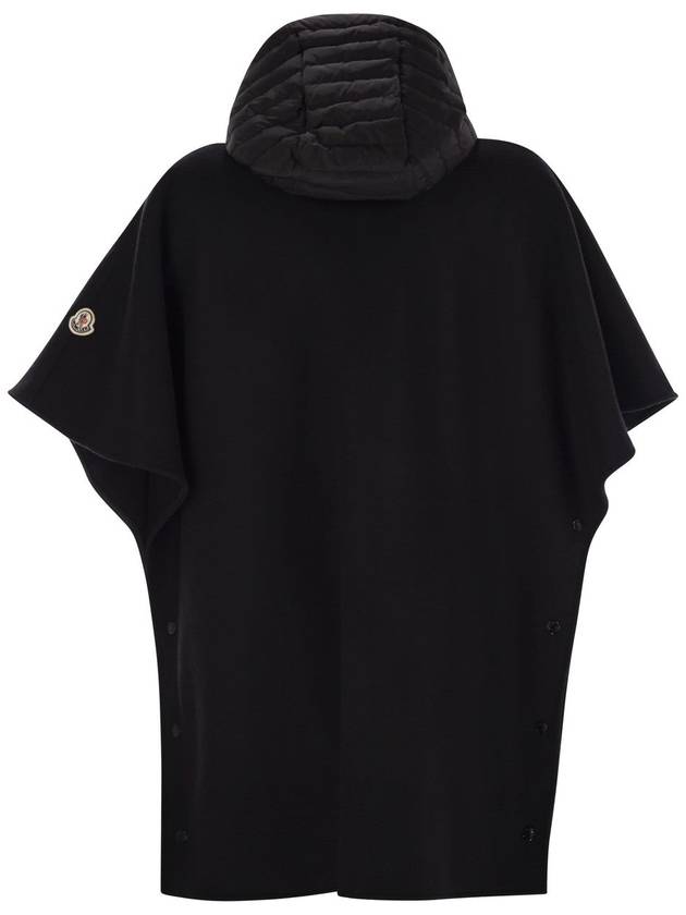 Women's Hooded Down Cape Black - MONCLER - BALAAN 3