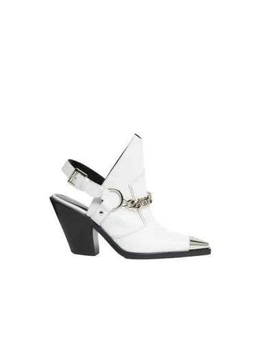 Metal toe chain slingback heel DKBOOTS05 WHITE - DAVID KOMA - BALAAN 1