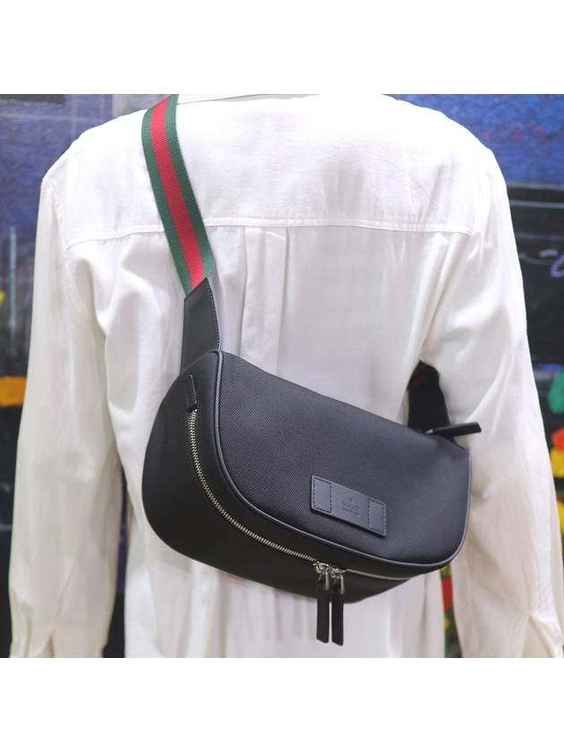 Web Line Techno Canvas Belt Bag Black - GUCCI - BALAAN 10