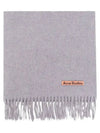 Logo Wool Fringe Scarf Powder Blue Melange - ACNE STUDIOS - BALAAN 3