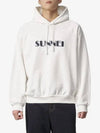 Embroidered Logo Drawstring Hoodie White - SUNNEI - BALAAN 2