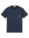 Wappen Logo Patch Pocket Short Sleeve T-Shirt Navy - STONE ISLAND - BALAAN 2