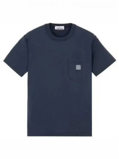 Wappen Logo Patch Pocket Short Sleeve T-Shirt Navy - STONE ISLAND - BALAAN 2