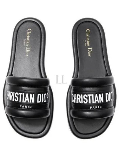 Every-D Embossed Lambskin Slippers Black - DIOR - BALAAN 2