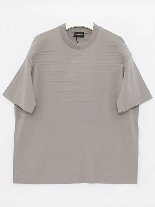 Heavy Jersey Logo Short Sleeve T-Shirt Grey - EMPORIO ARMANI - BALAAN 3