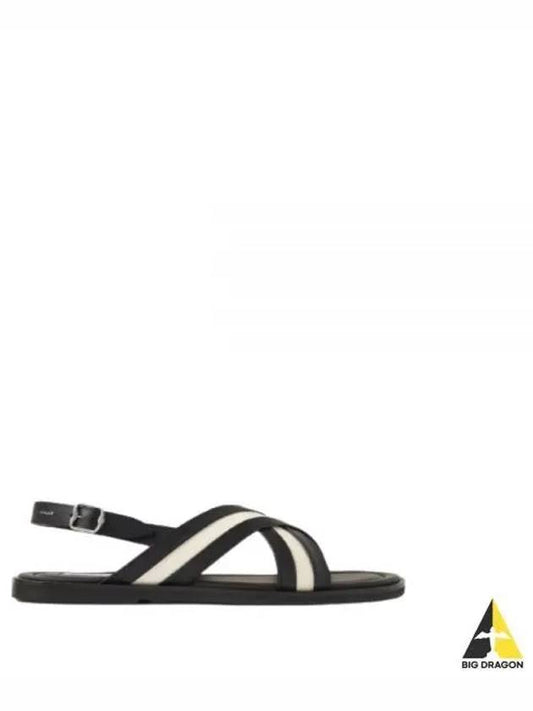 Crossover Strap Leather Sandals Black - BALLY - BALAAN 2