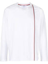 RWB Striped Cotton Long Sleeve T-Shirt White - THOM BROWNE - BALAAN 1