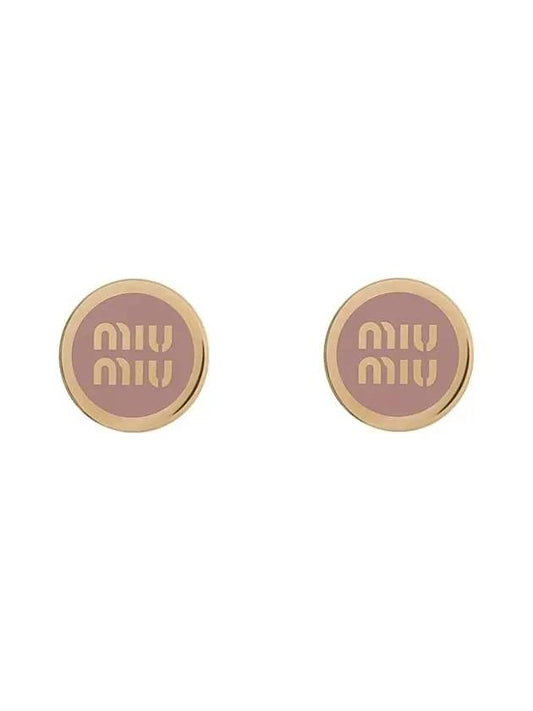 Women s Enamel Metal Earrings Orchid Pink Gold - MIU MIU - BALAAN 2