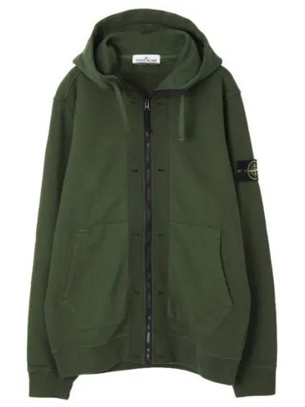 Brushed cotton fleece hooded zipup regular fit - STONE ISLAND - BALAAN 1