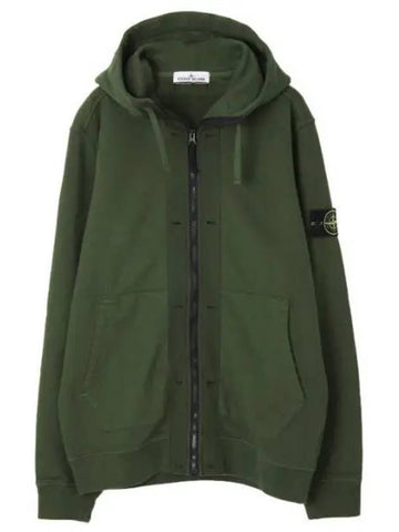 Brushed cotton fleece hooded zipup regular fit - STONE ISLAND - BALAAN 1