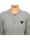 Black Wappen Wool Round Neck Cardigan Gray - COMME DES GARCONS PLAY - BALAAN 7