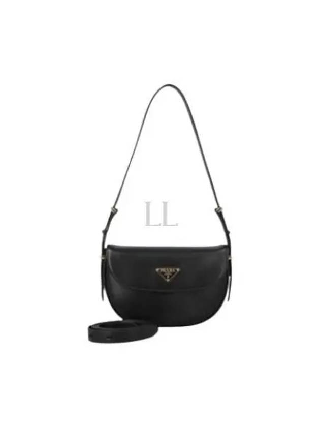 Arque Leather Shoulder Bag Black - PRADA - BALAAN 2