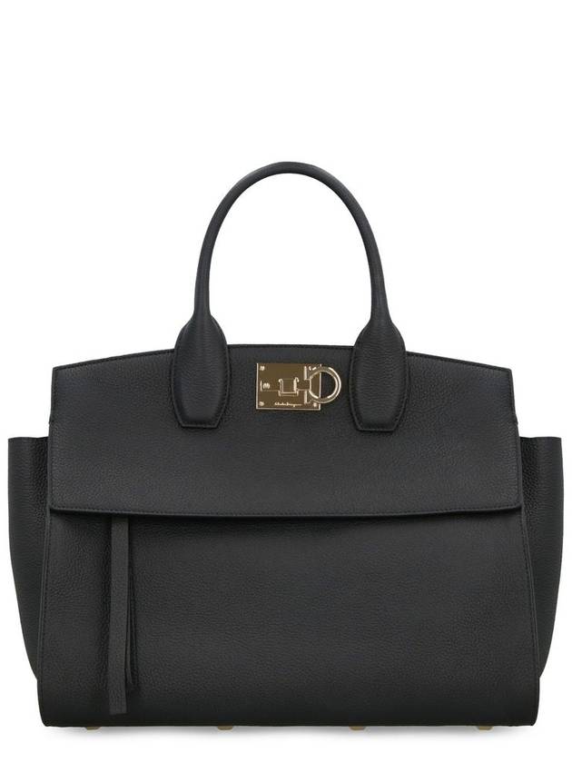 Studio Soft Tote Bag Black - SALVATORE FERRAGAMO - BALAAN 2