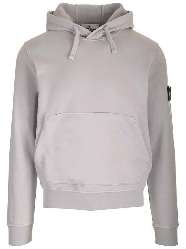 Logo Patch Drawstring Hoodie Polvere - STONE ISLAND - BALAAN 2