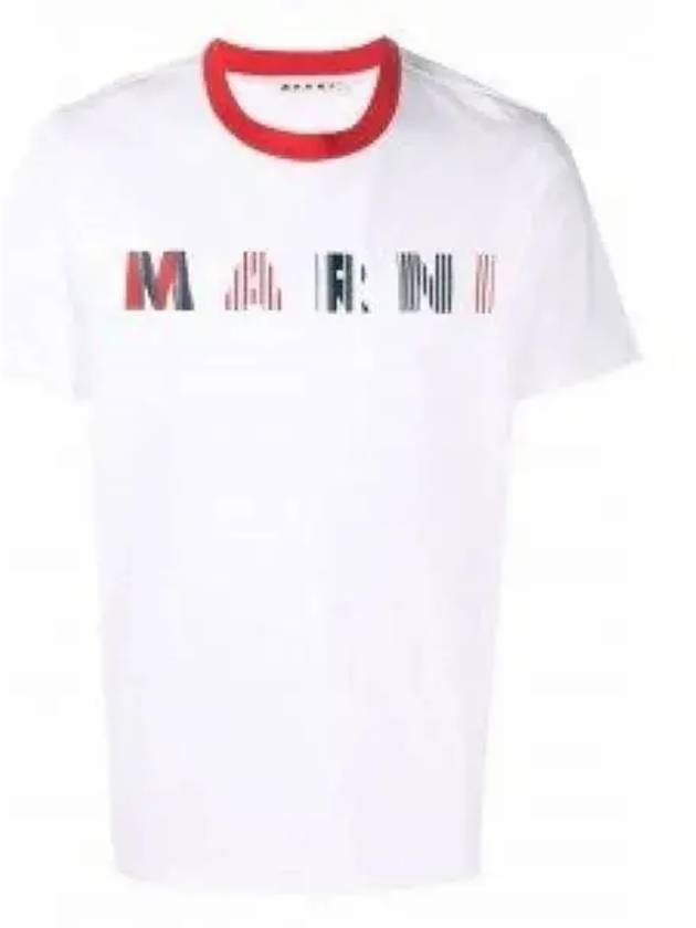 Logo Print Short Sleeve T-Shirt White - MARNI - BALAAN 2