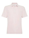 Ribbed Knit Short Sleeve Polo Shirt Pink - BRUNELLO CUCINELLI - BALAAN 2