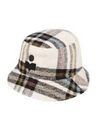 Harles Tartan Check Bucket Hat Ecru CU003222A005J23EC - ISABEL MARANT - BALAAN 1