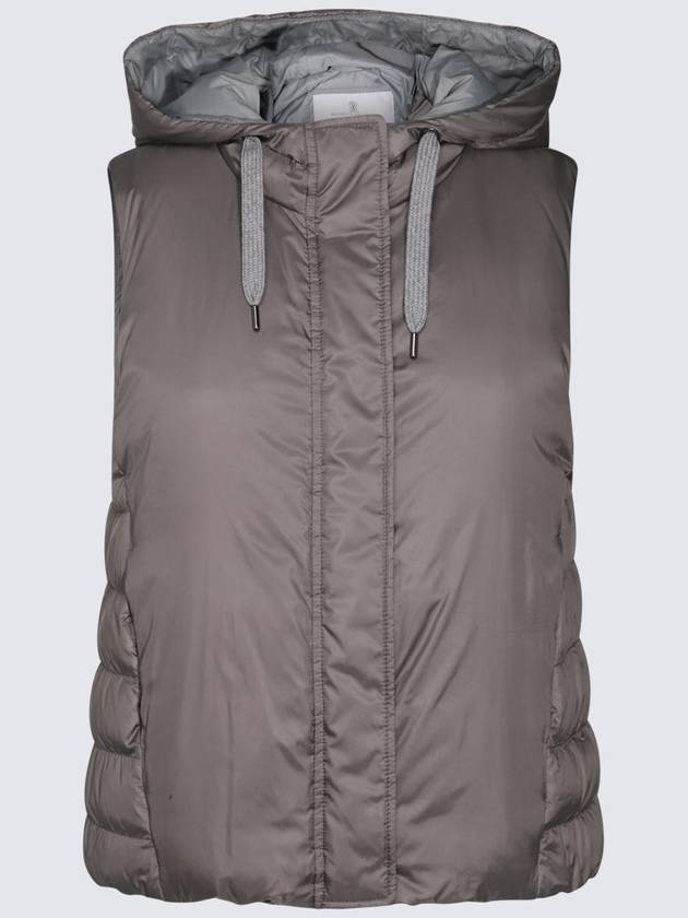 Hooded Down Vest Grey - BRUNELLO CUCINELLI - BALAAN 3