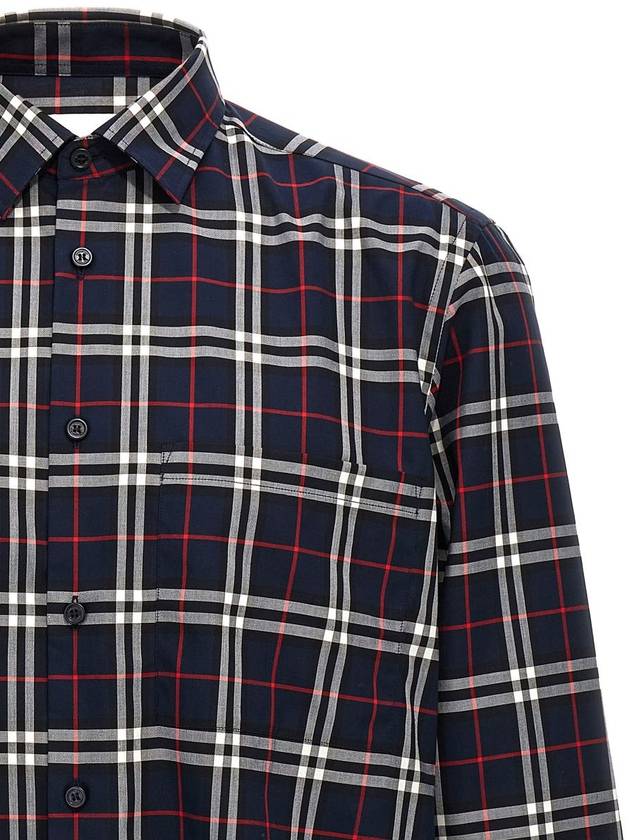 Check Pattern Long Sleeve Shirt Red Navy - BURBERRY - BALAAN 4