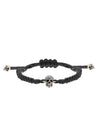 Pave Skull Cotton Bracelet Black - ALEXANDER MCQUEEN - BALAAN 1