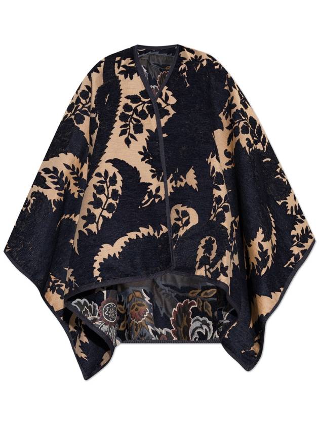 Etro Reversible Poncho With Floral Pattern, Women's, Black - ETRO - BALAAN 1