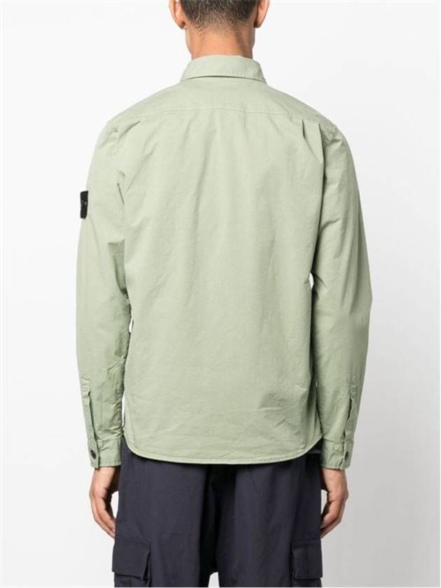 Men's Wappen Patch Long Sleeve Shirt Green - STONE ISLAND - BALAAN 6