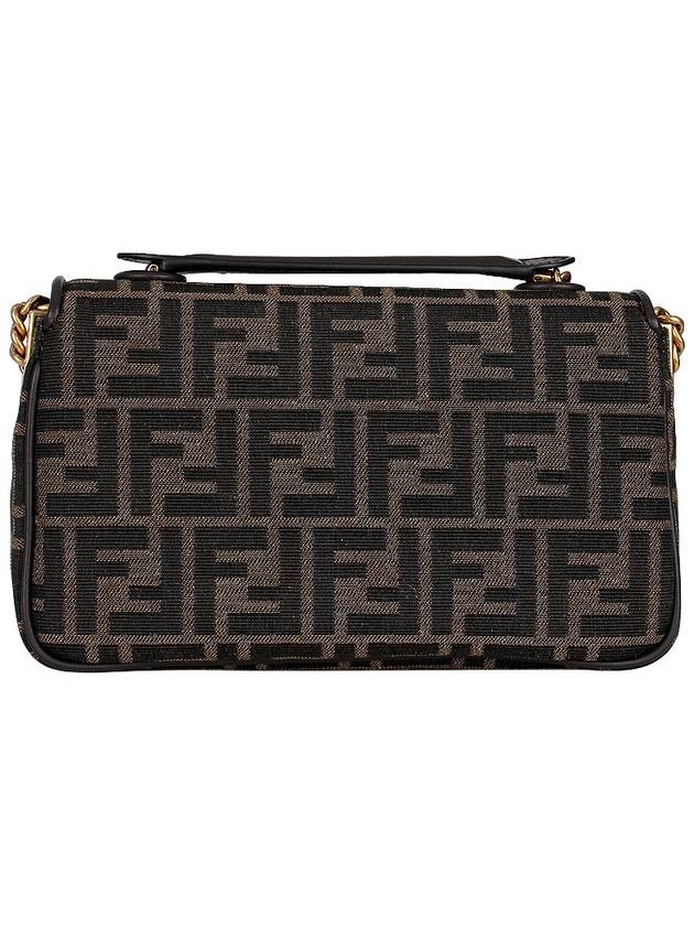 Baguette Chain FF Jacquard Medium Cross Bag Brown - FENDI - BALAAN 7