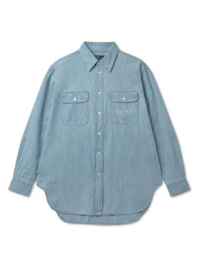 W embroidered button front shirt chambray - POLO RALPH LAUREN - BALAAN 1