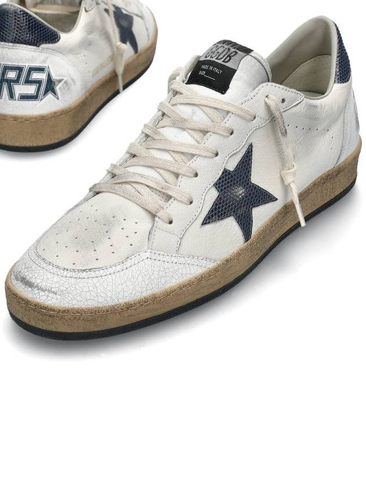 Ballstar Dusty Blue Tab Low Top Sneakers White - GOLDEN GOOSE - BALAAN 2