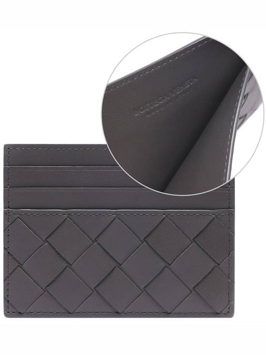 Intrecciato Leather Card Wallet Thunder - BOTTEGA VENETA - BALAAN 2