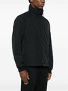 Logo Micro Twill Zip Up Jacket Black - STONE ISLAND - BALAAN 3