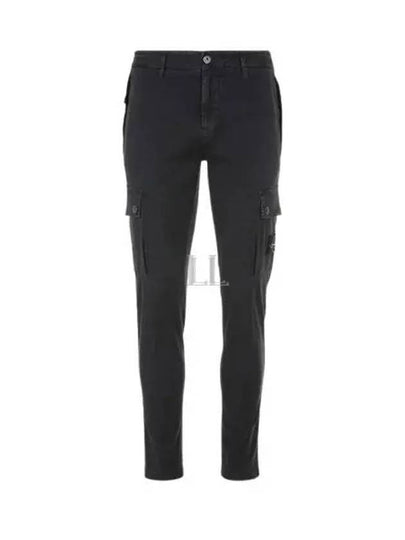 Compass Badge Cargo Straight Pants Black - STONE ISLAND - BALAAN 2