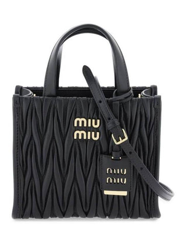 Matelasse Nappa Leather Tote Bag Black - MIU MIU - BALAAN 1