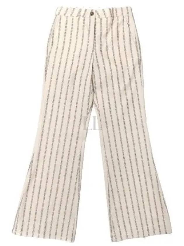 Women's Jacquard Motif Cotton Wide Pants Cream - GOLDEN GOOSE - BALAAN 2