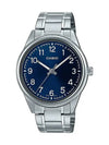 Roman Numerals Metal Analog Watch Silver Blue - CASIO - BALAAN 2