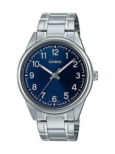 Roman Numerals Metal Analog Watch Silver Blue - CASIO - BALAAN 2