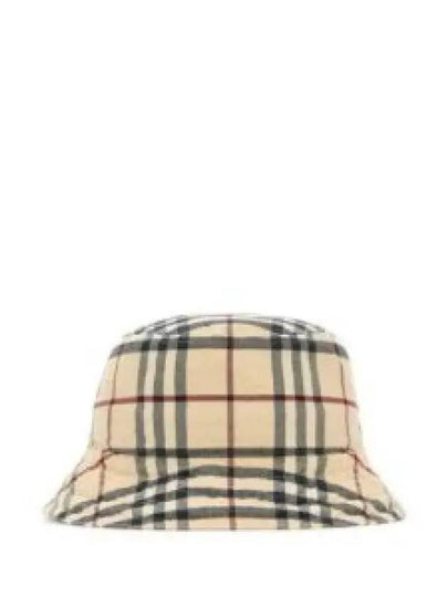 Stone Check Cotton Bucket Hat Beige - BURBERRY - BALAAN 2