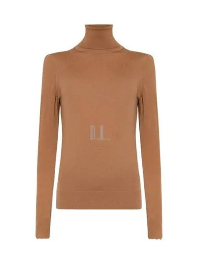 Scalloped Sleeve Edge Wool Turtleneck Brown - CHLOE - BALAAN 2