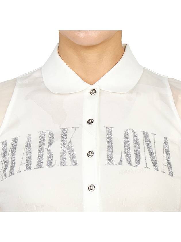 Golf Gauge Jacquard MLW 3A AP05 WHITE Women s Collar Short Sleeve T Shirt Regular Fit - MARK & LONA - BALAAN 7