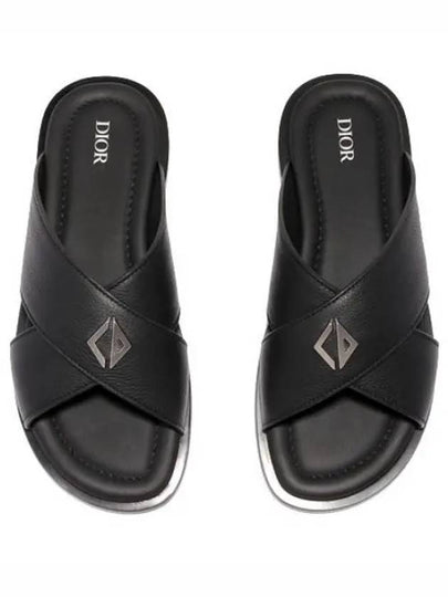 Alias CD Diamond Grained Calfskin Sandals Black - DIOR - BALAAN 2